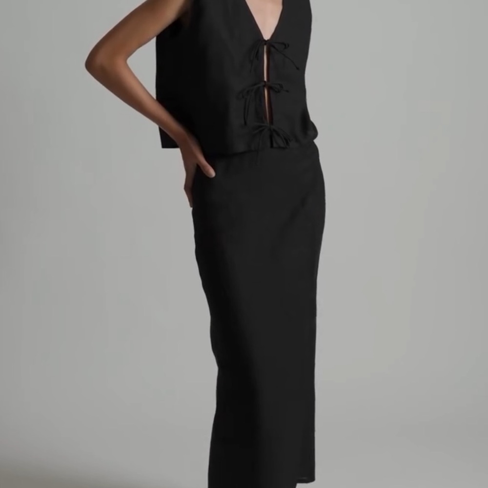 Laude the Label Black wrap Skirt and Top set size M/L